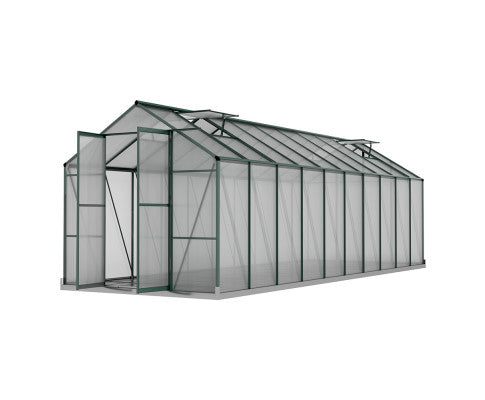 Greenhouse 6.3x2.44x2.1M Aluminium Polycarbonate Green House Garden Shed