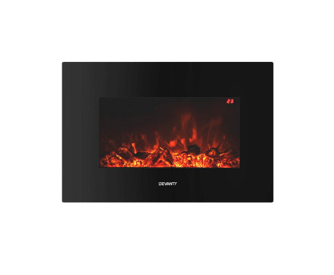 Electric Fireplace Fire Heater 2000W Black