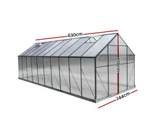 Load image into Gallery viewer, Greenhouse 6.3x2.44x2.1M Aluminium Polycarbonate Green House Garden Shed