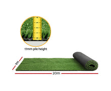 Load image into Gallery viewer, Primeturf Artificial Grass Synthetic Fake 1x20M Turf Plastic Plant Lawn 17mm