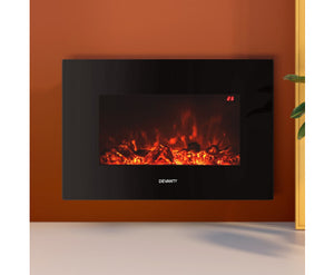 Electric Fireplace Fire Heater 2000W Black