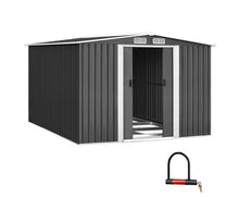 Load image into Gallery viewer, Giantz Garden Shed Outdoor Storage Sheds 2.58x3.14x2.02M Workshop Metal Base Grey