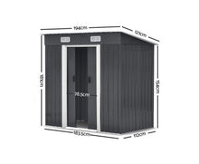 Load image into Gallery viewer, 1.94 x 1.21m Steel Base Garden Shed