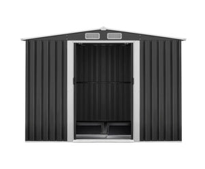 Giantz Garden Shed Outdoor Storage Sheds 2.58x3.14x2.02M Workshop Metal Base Grey