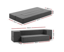 Load image into Gallery viewer, Bedding Portable Sofa Bed Folding Mattress Lounger Chair Ottoman Grey