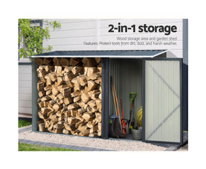 Giantz Garden Shed Sheds Outdoor Tool 2.49x1.04M Storage Workshop House Galvanised Steel