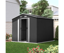 Load image into Gallery viewer, Giantz Garden Shed Outdoor Storage Sheds 2.58x3.14x2.02M Workshop Metal Base Grey